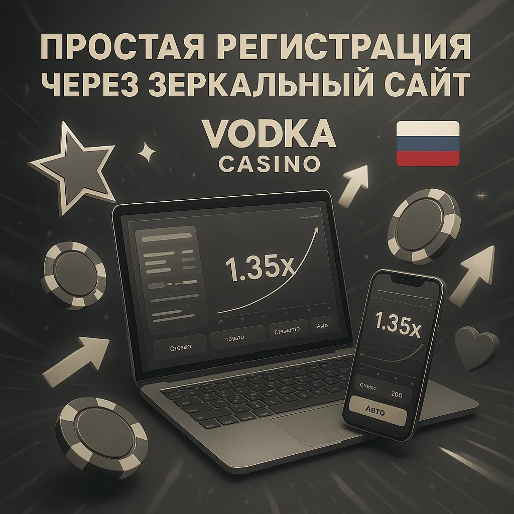 Простая регистрация через зеркальный сайт Vodka Casino